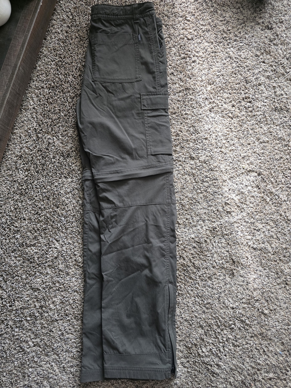 REI Boys Olive Green Convertible Cargo Pants